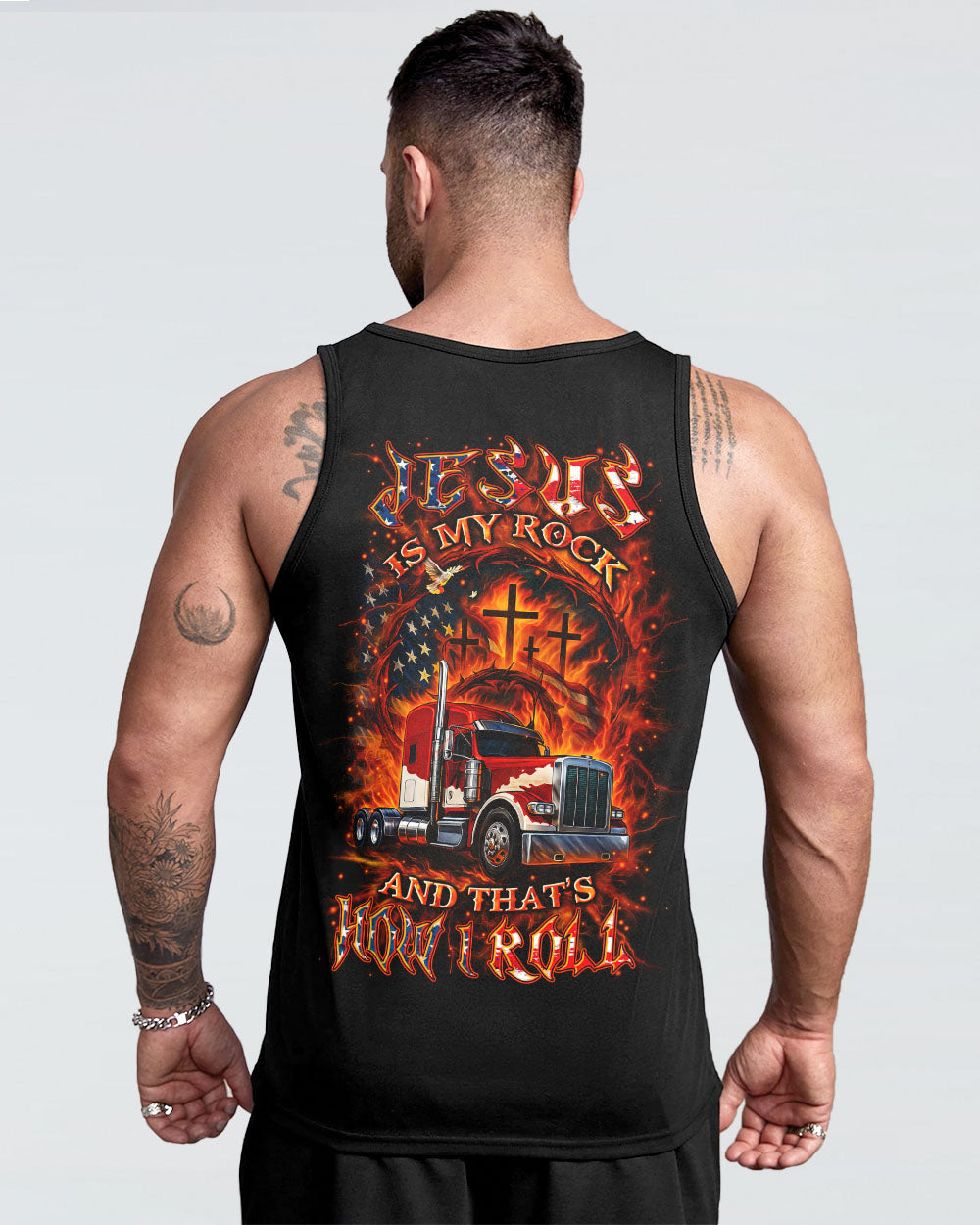 Jesus Is My Rock And That's How I Roll Trucker Men's All Over Print Shirt - Yhln0408253
