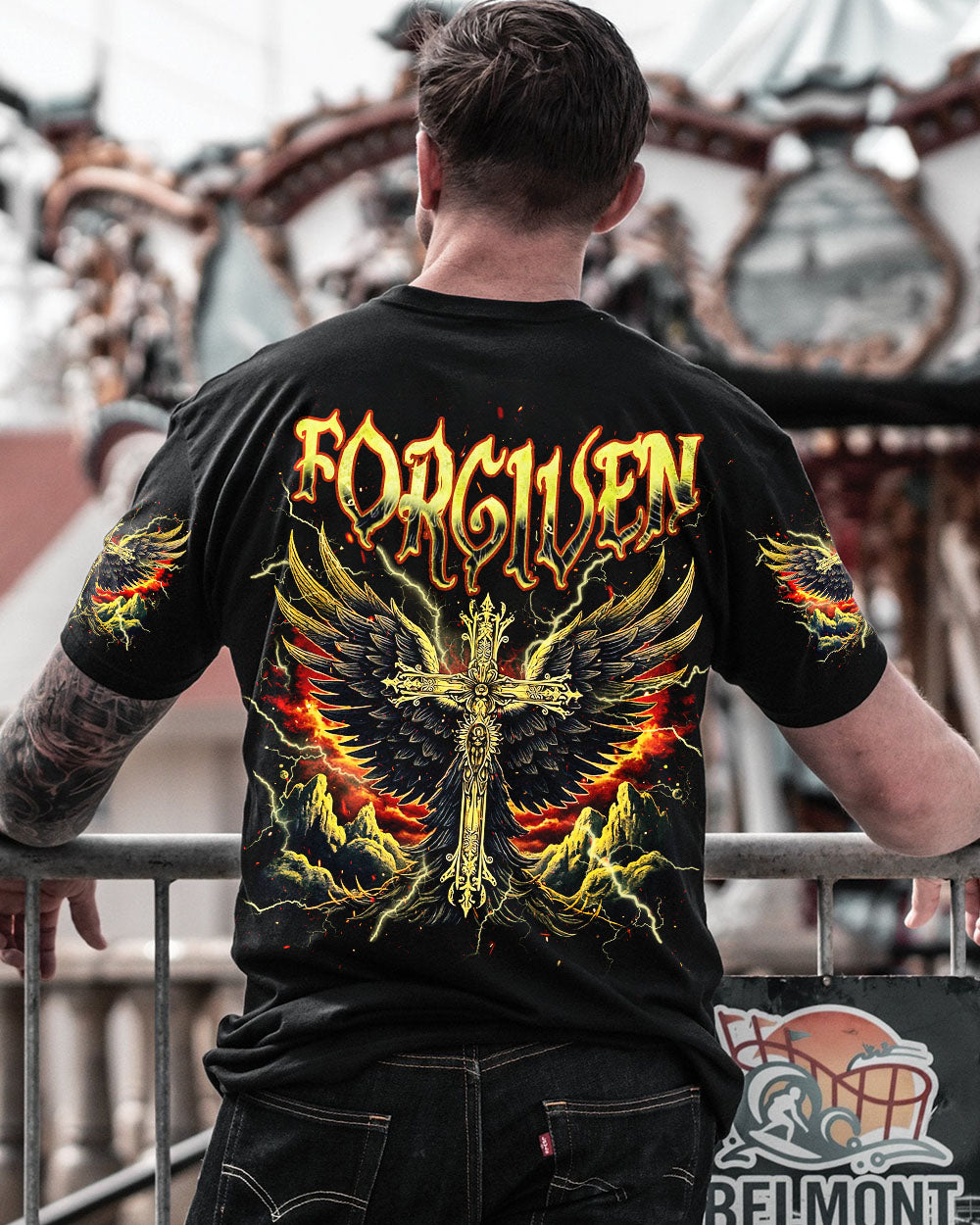 Forgiven Cross Wings Men's All Over Print Shirt  - Tlnz1703253