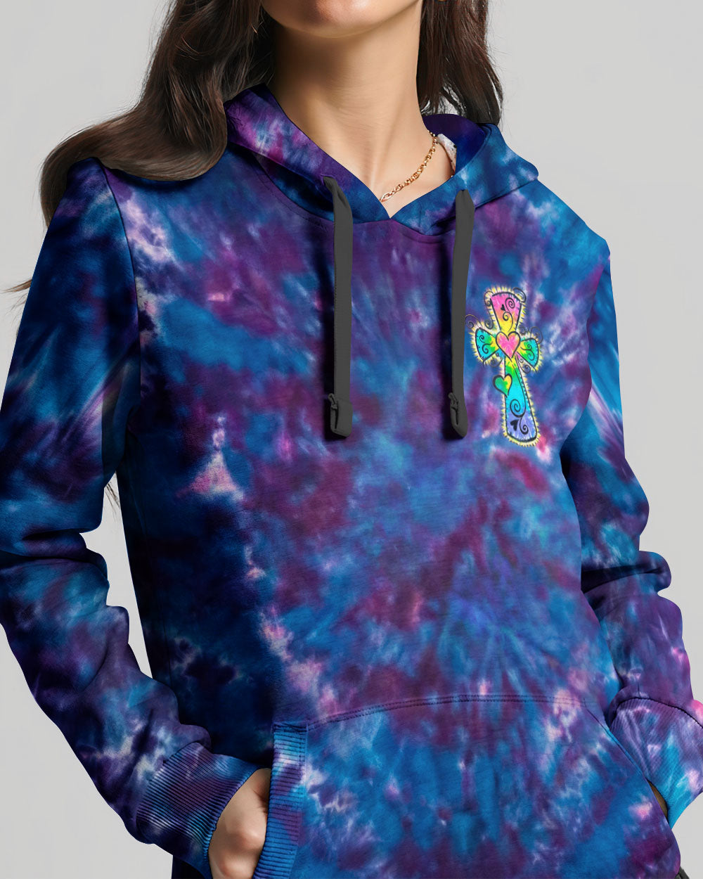 I Can Do All Things Through Christ Colorful Faith Cross Swirl Women's All Over Print Shirt - KM0904263