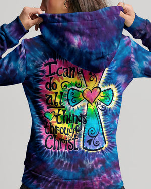 I Can Do All Things Through Christ Colorful Faith Cross Swirl Women's All Over Print Shirt - KM0904263