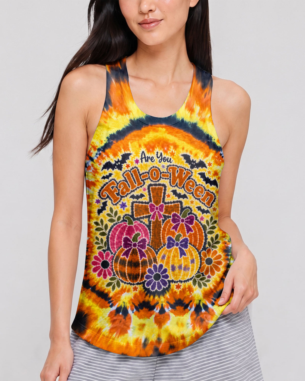 Fall For Jesus Cross Pumpkin Faith Shirt Women's All Over Print - RI2207262