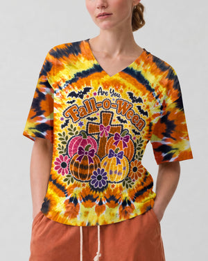 Fall For Jesus Cross Pumpkin Faith Shirt Women's All Over Print - RI2207262