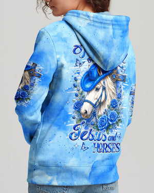 This Girl Runs On Jesus And Horses Women's All Over Print Shirt - Tlhg0307263