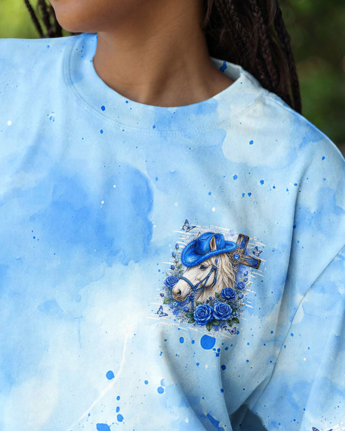 This Girl Runs On Jesus And Horses Women's All Over Print Shirt - Tlhg0307263
