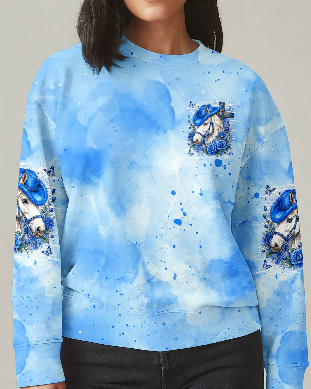 This Girl Runs On Jesus And Horses Women's All Over Print Shirt - Tlhg0307263
