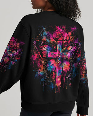 Faith Butterfly Rose Cross Women's All Over Print  - Tlhg0805263
