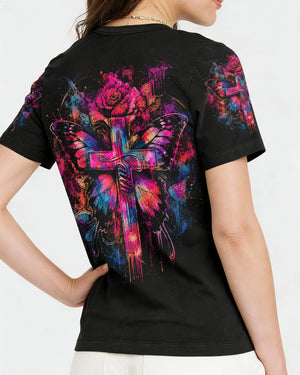 Faith Butterfly Rose Cross Women's All Over Print  - Tlhg0805263