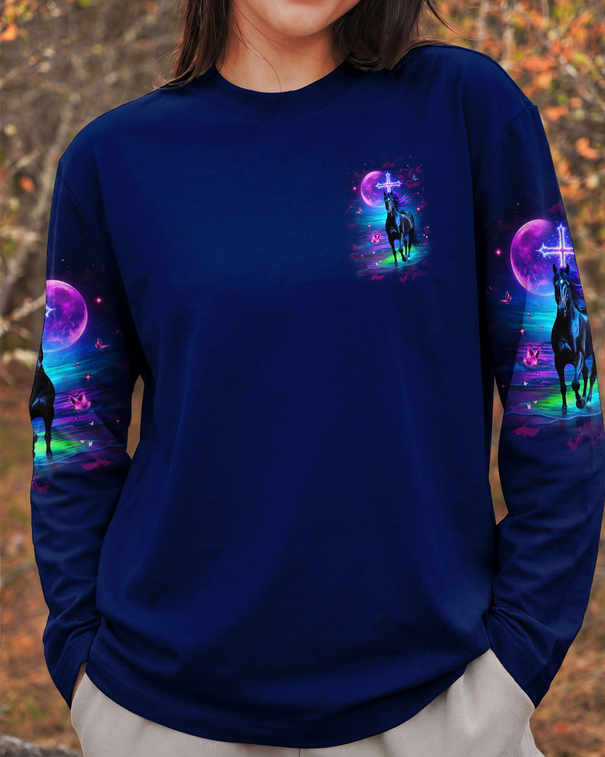 Blessed By God Loved By Jesus Horse Women's All Over Print Shirt - Tlhg1203261