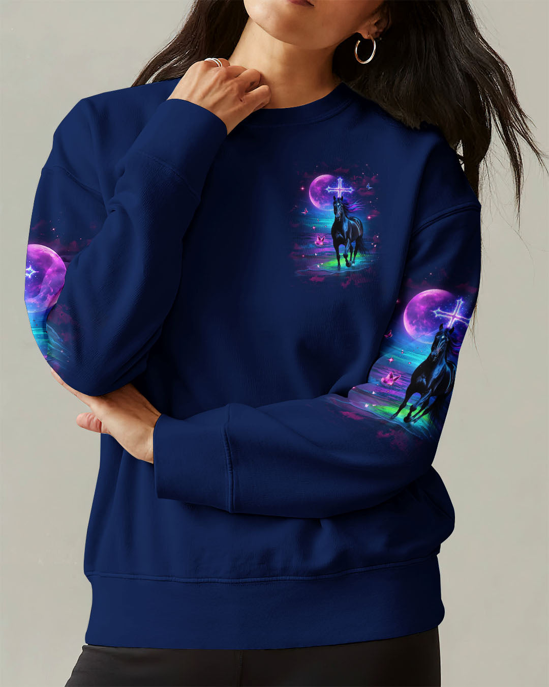 Blessed By God Loved By Jesus Horse Women's All Over Print Shirt - Tlhg1203261