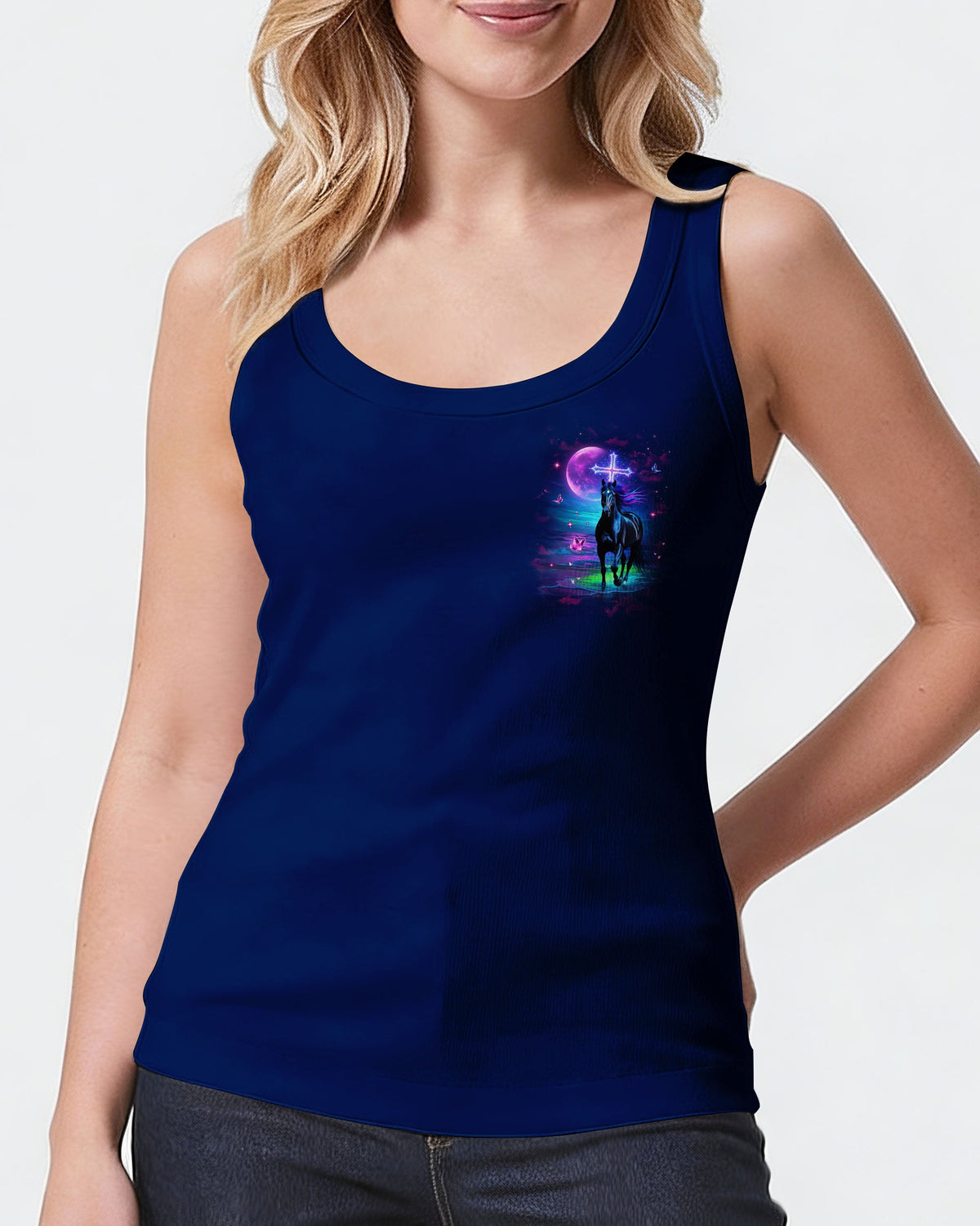 Blessed By God Loved By Jesus Horse Women's All Over Print Shirt - Tlhg1203261