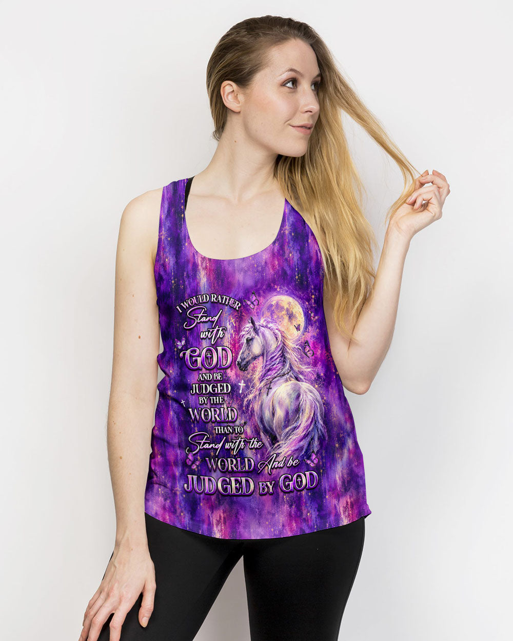 I Would Rather Stand With God Horse Women's All Over Print Shirt  - Tlhg3006261