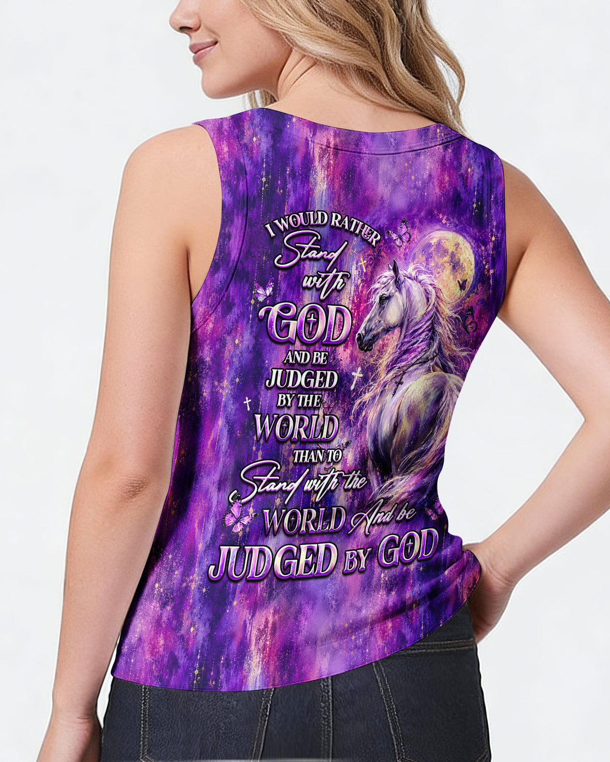 I Would Rather Stand With God Horse Women's All Over Print Shirt  - Tlhg3006261