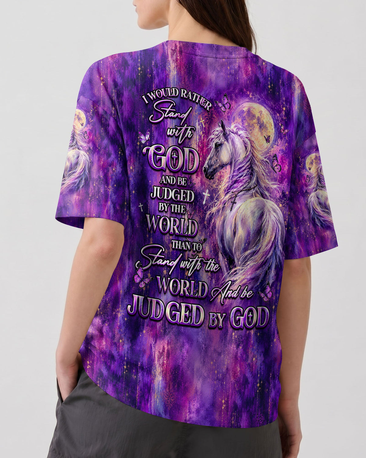 I Would Rather Stand With God Horse Women's All Over Print Shirt  - Tlhg3006261