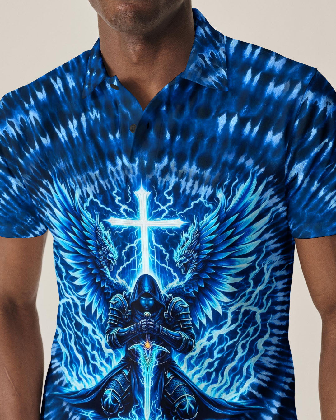 Warrior With Wings Swirl Men's All Over Print Shirt - Tlhn0903263