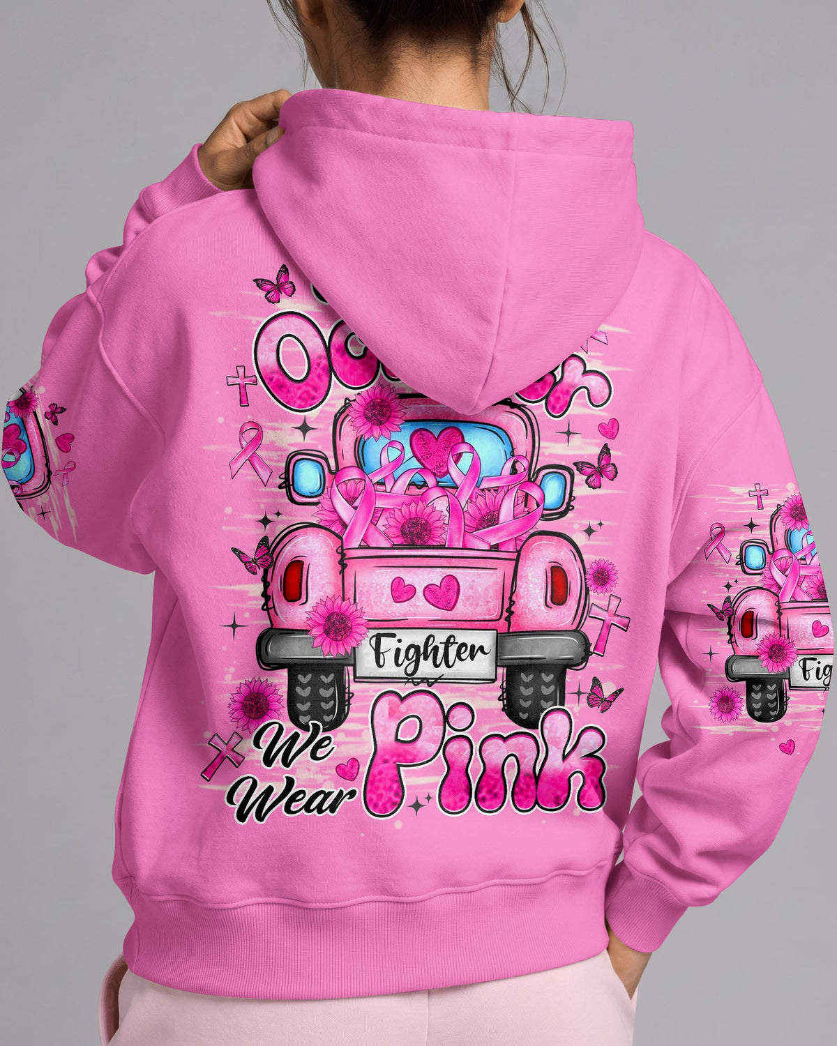 In October We Wear Pink Breast Cancer Awareness Women's All Over Print Shirt - Tlhn2407262