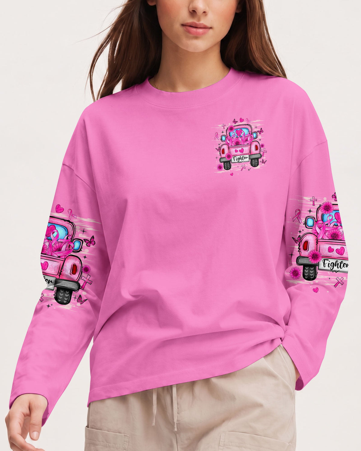 In October We Wear Pink Breast Cancer Awareness Women's All Over Print Shirt - Tlhn2407262