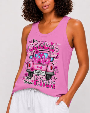 In October We Wear Pink Breast Cancer Awareness Women's All Over Print Shirt - Tlhn2407262