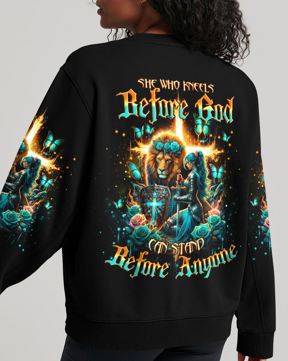 She Who Kneels Before God Lion Warrior Women's All Over Print Shirt - Tlno0102244