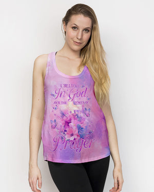 I Believe In God Flower Cross Women's All Over Print Shirt - Tlno0312243
