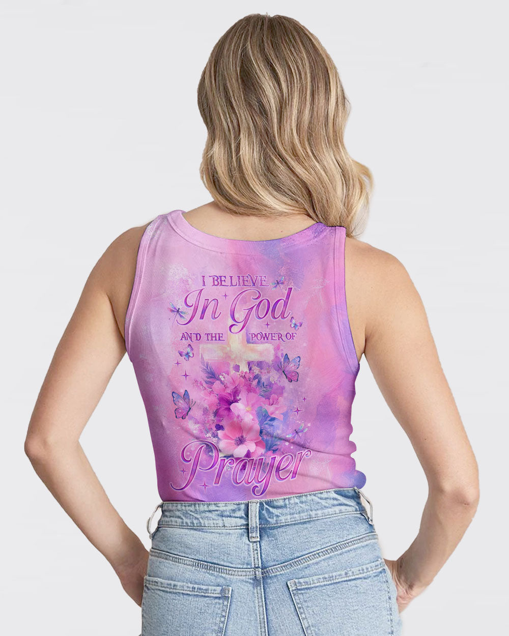 I Believe In God Flower Cross Women's All Over Print Shirt - Tlno0312243