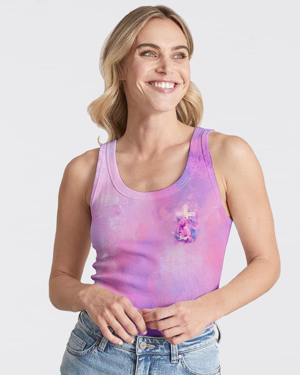 I Believe In God Flower Cross Women's All Over Print Shirt - Tlno0312243