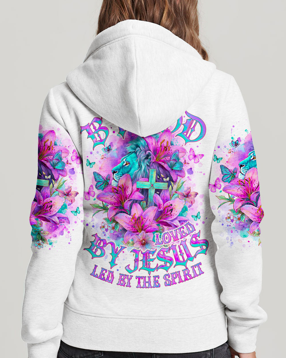 Blessed By God Loved By Jesus Lion Lilies Women's All Over Print Shirt - Tlno0410251