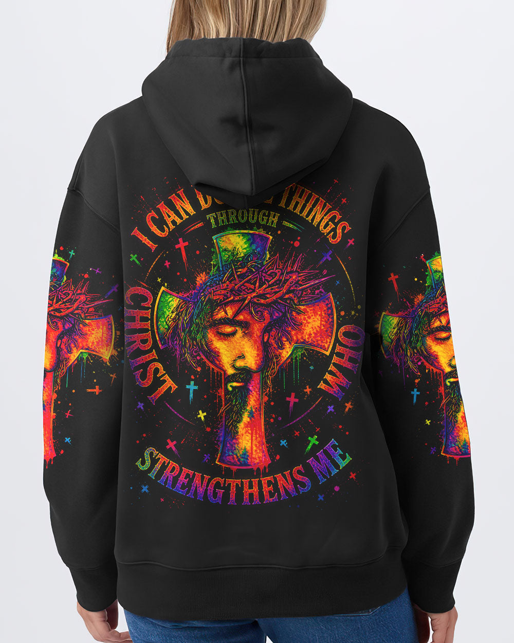 I Can Do All Things Through Christ Neon Jesus Cross Women's All Over Print  - Tlno0605262