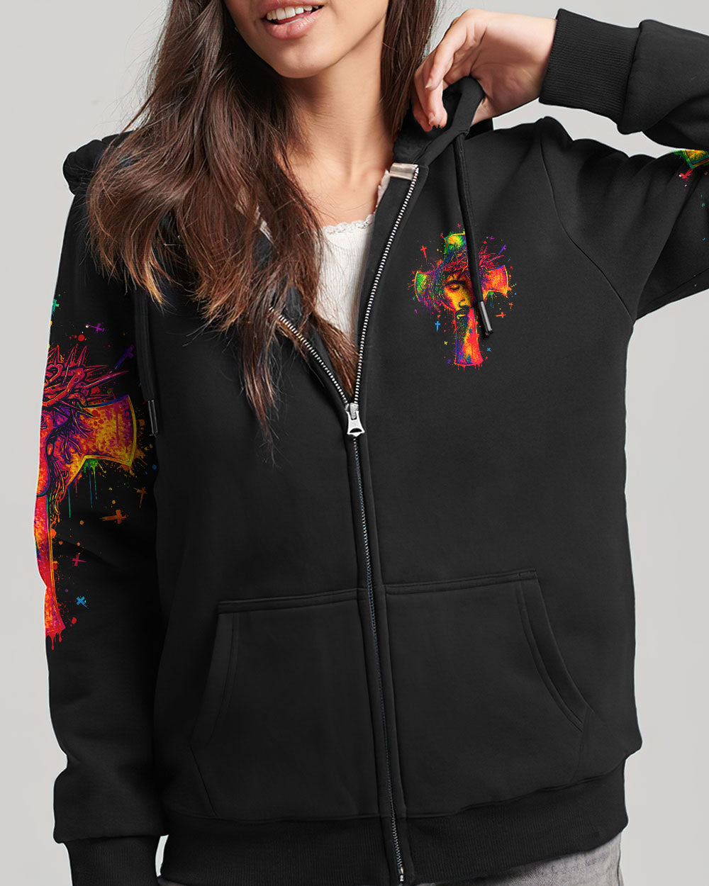 I Can Do All Things Through Christ Neon Jesus Cross Women's All Over Print  - Tlno0605262