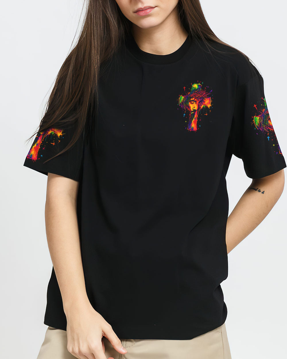 I Can Do All Things Through Christ Neon Jesus Cross Women's All Over Print  - Tlno0605262