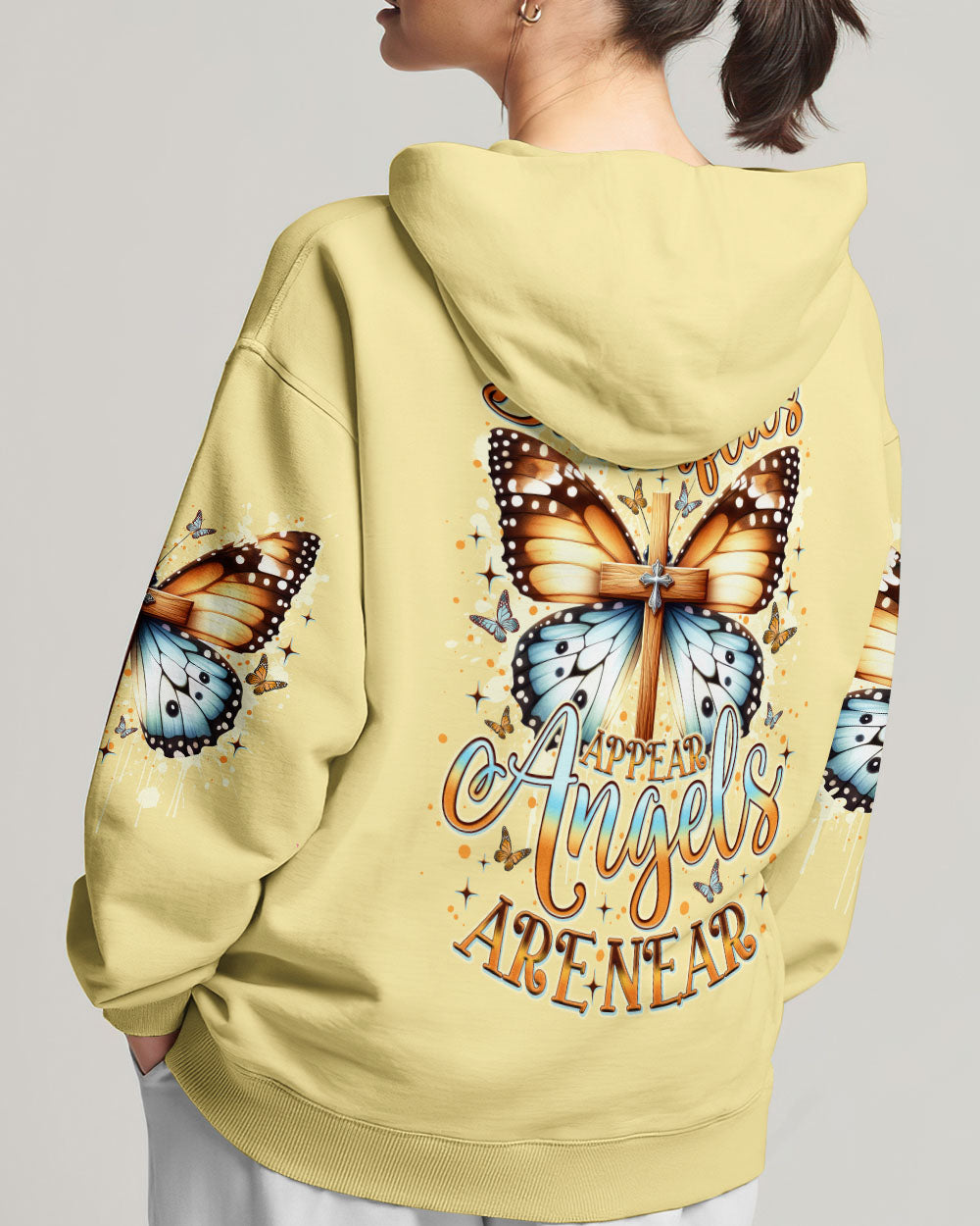 When Butterflies Appear Angels Are Near Women's All Over Print Shirt - Tlno0805251