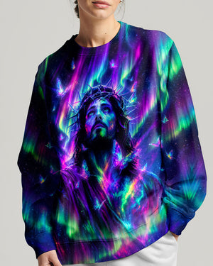 Jesus In Cosmic Light Aurora Women's All Over Print Shirt - Tlno0807262