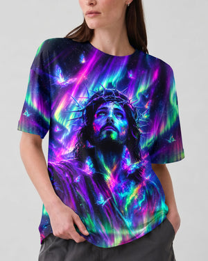 Jesus In Cosmic Light Aurora Women's All Over Print Shirt - Tlno0807262