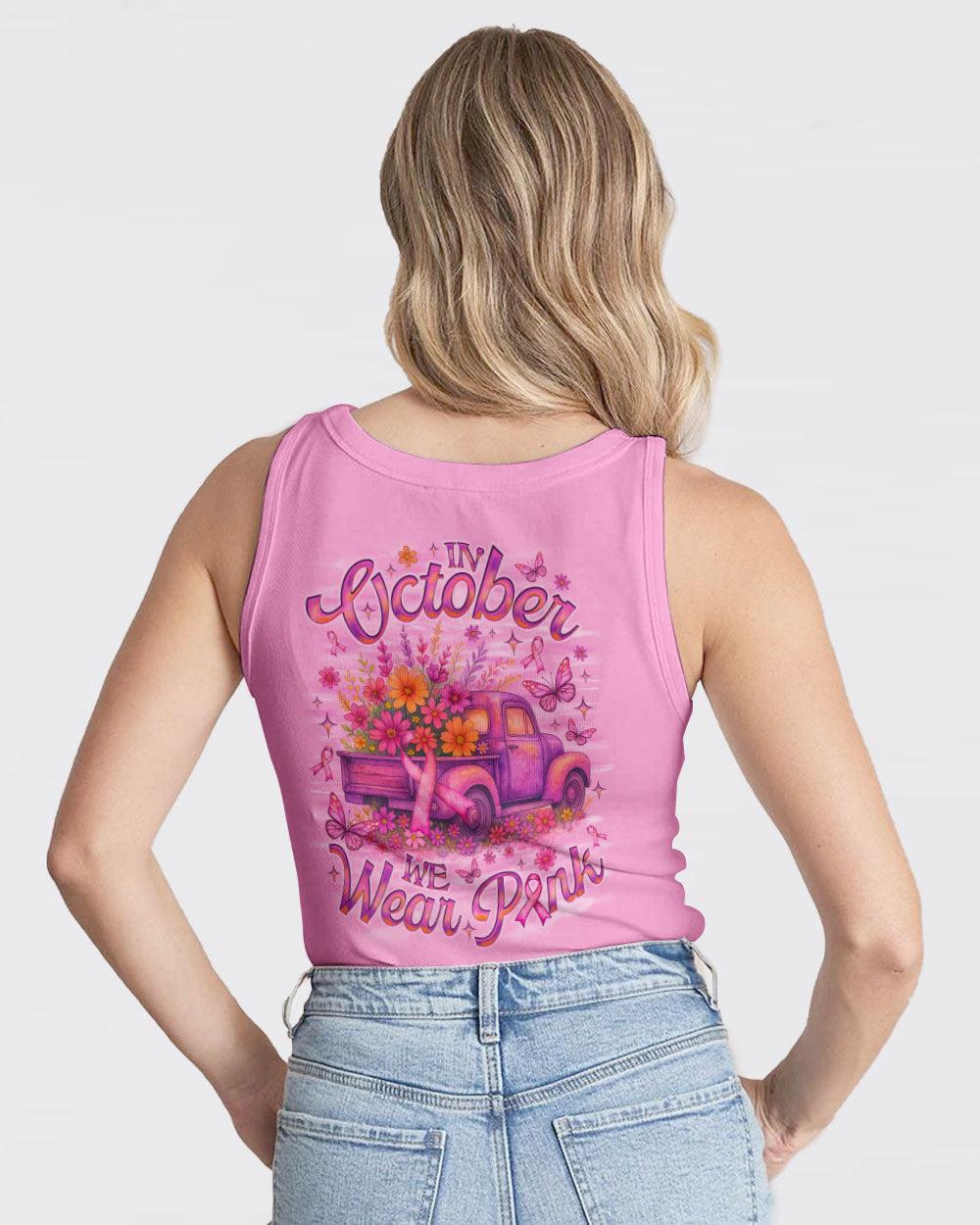 In October We Wear Pink Truck Women's All Over Print Shirt   - Tlno0808252