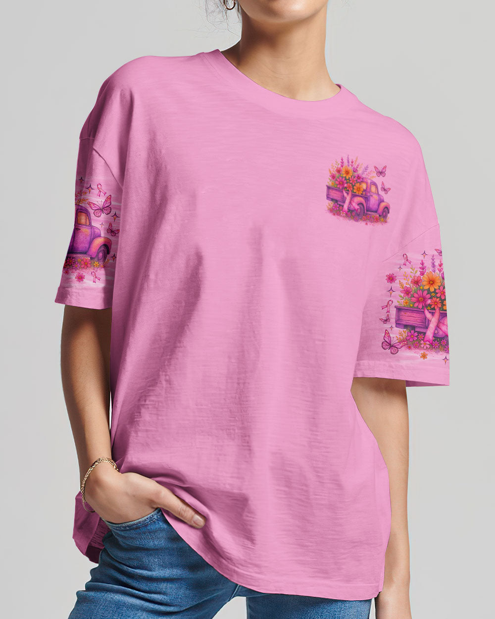 In October We Wear Pink Truck Women's All Over Print Shirt   - Tlno0808252