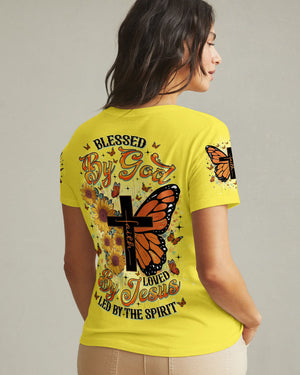 Blessed By God Loved By Jesus Butterflies Women's All Over Print Shirt - Tlno0909251