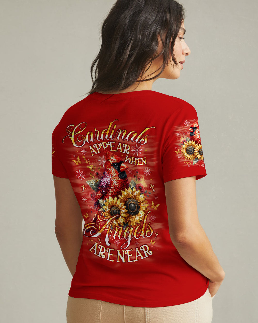 Cardinals Appear When Angels Are Near Women's All Over Print Shirt  - Tlno0910251