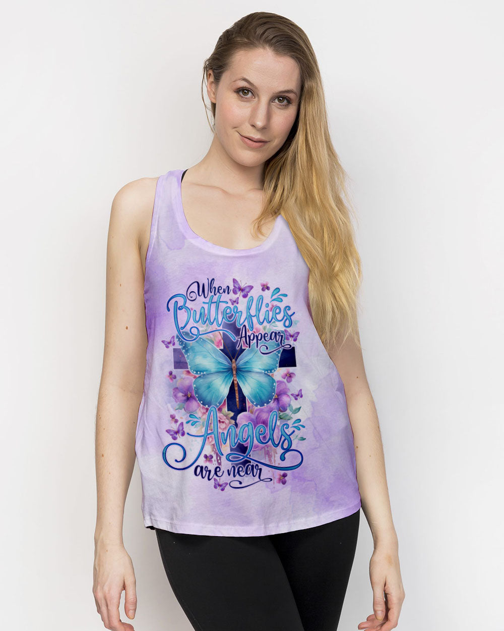 When Butterflies Appear Angels Are Near Women's All Over Print Shirt - Tlno1010232