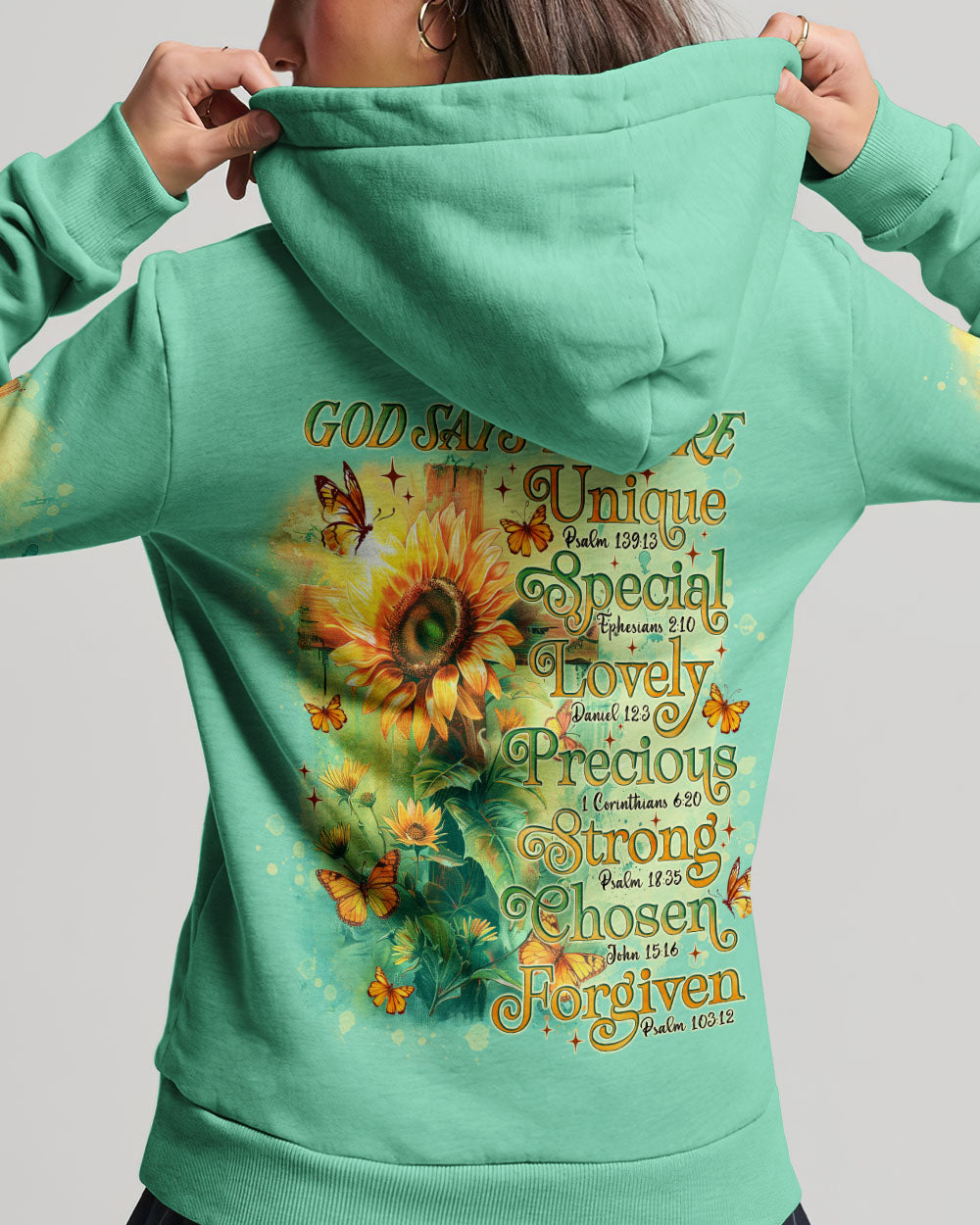 God Says You Are Sunflower Women's All Over Print Shirt - Tlno1103243