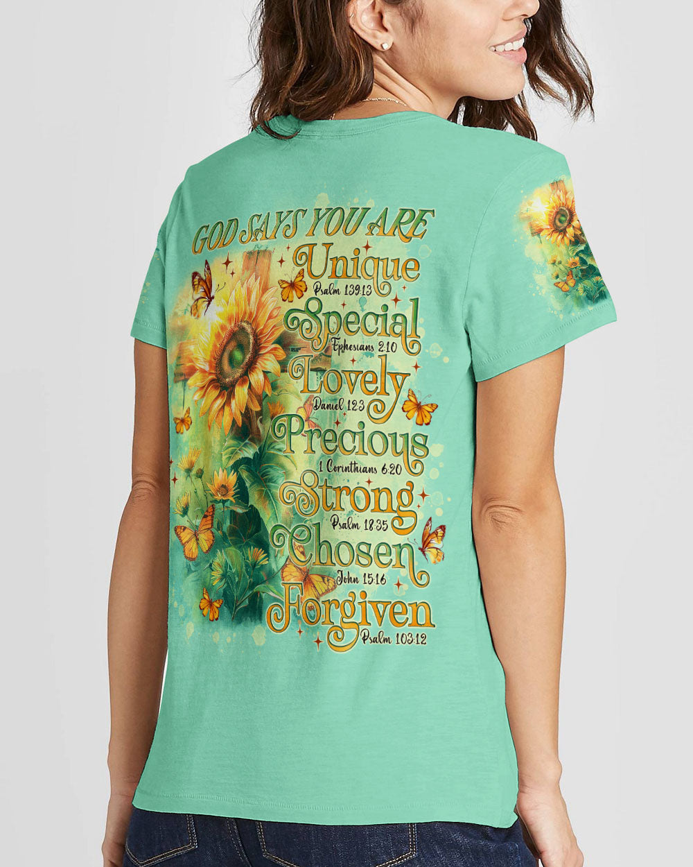 God Says You Are Sunflower Women's All Over Print Shirt - Tlno1103243