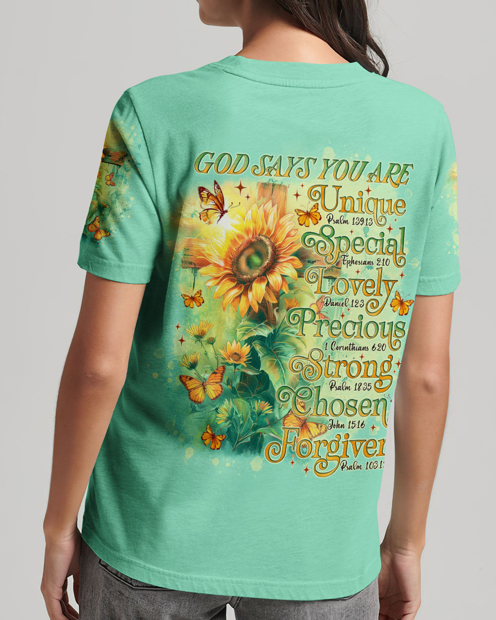God Says You Are Sunflower Women's All Over Print Shirt - Tlno1103243