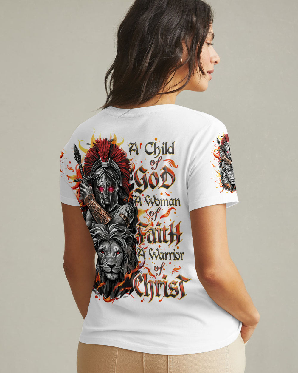 A Child Of God A Woman Of Faith Warrior Lion Women's All Over Print Shirt - Tlno1112244