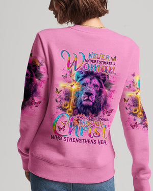 Never Underestimate A Woman Lion Women's All Over Print Shirt - Tlno1204242
