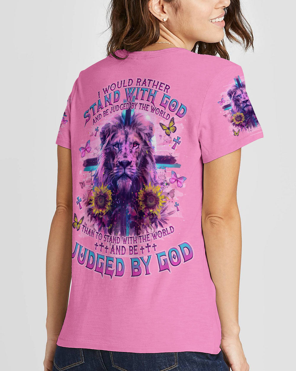 I Would Rather Stand With God Lion Women's All Over Print Shirt - Tlno1304244