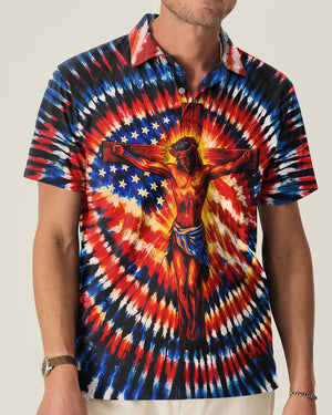 Jesus On The Cross Swirl Men's All Over Print Shirt - Tlno1703261