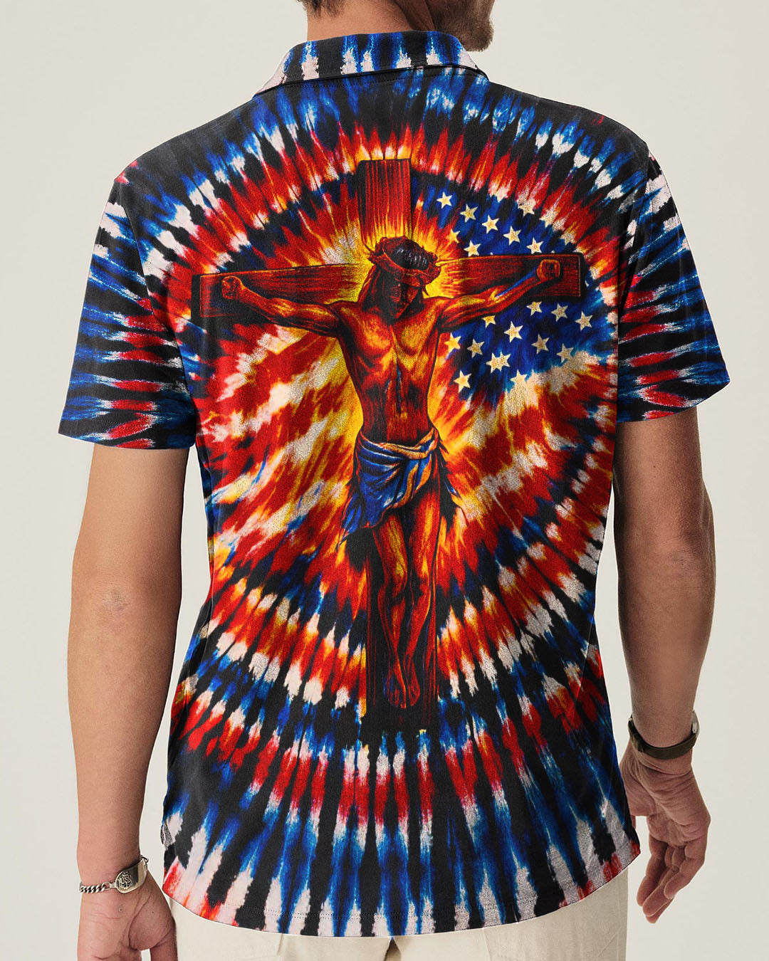 Jesus On The Cross Swirl Men's All Over Print Shirt - Tlno1703261
