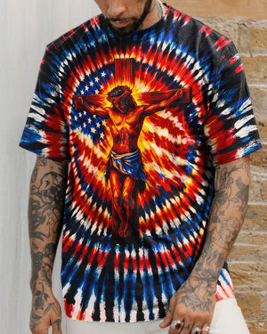 Jesus On The Cross Swirl Men's All Over Print Shirt - Tlno1703261