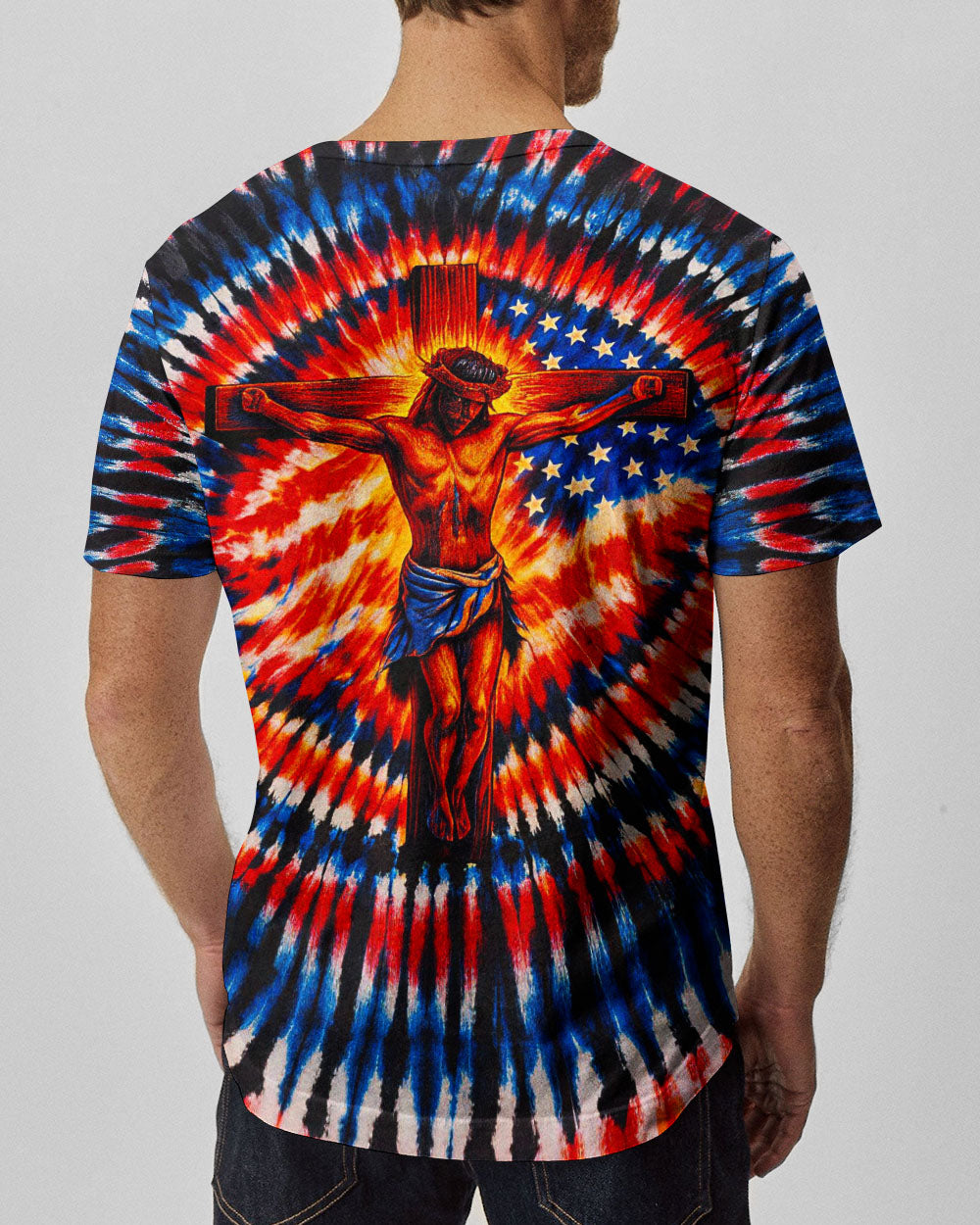 Jesus On The Cross Swirl Men's All Over Print Shirt - Tlno1703261