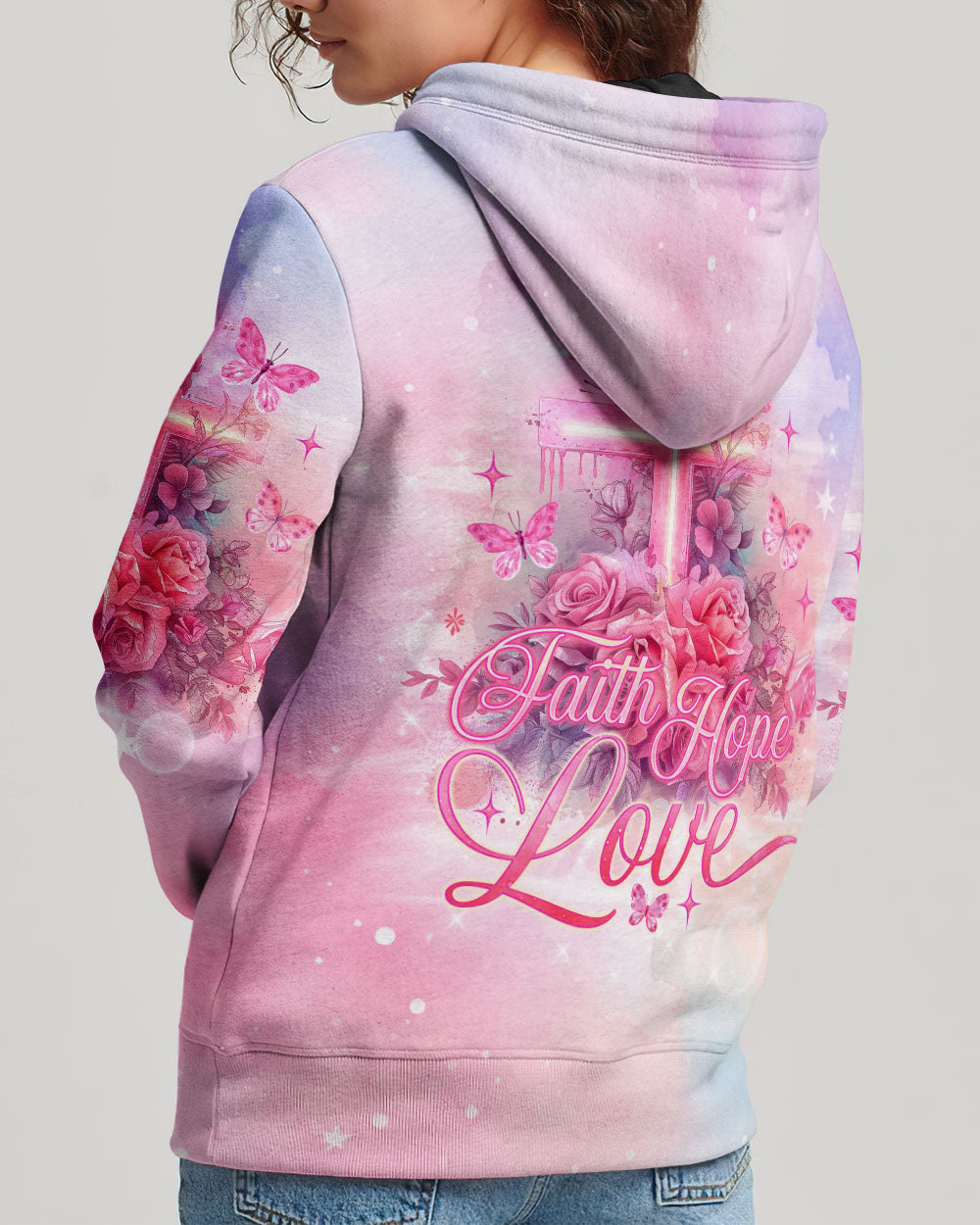 Faith Hope Love Cross Rose Women's All Over Print Shirt - Tlno1803243