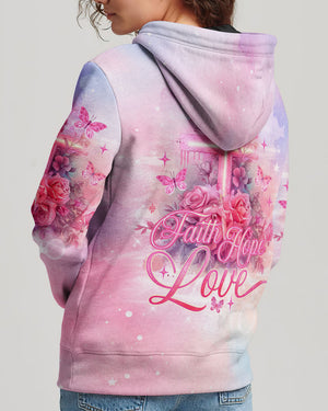 Faith Hope Love Cross Rose Women's All Over Print Shirt - Tlno1803243