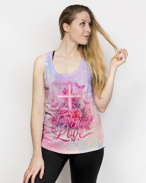 Faith Hope Love Cross Rose Women's All Over Print Shirt - Tlno1803243